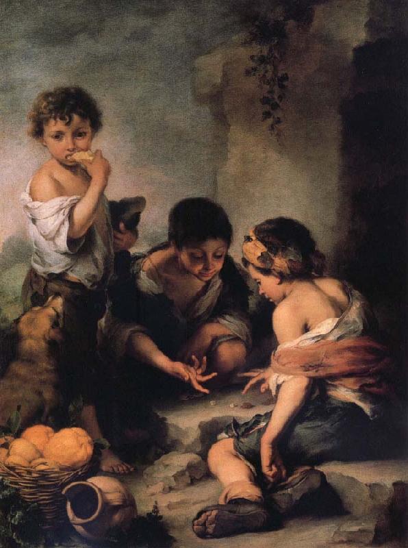 Bartolome Esteban Murillo Young Boys Playing Dice